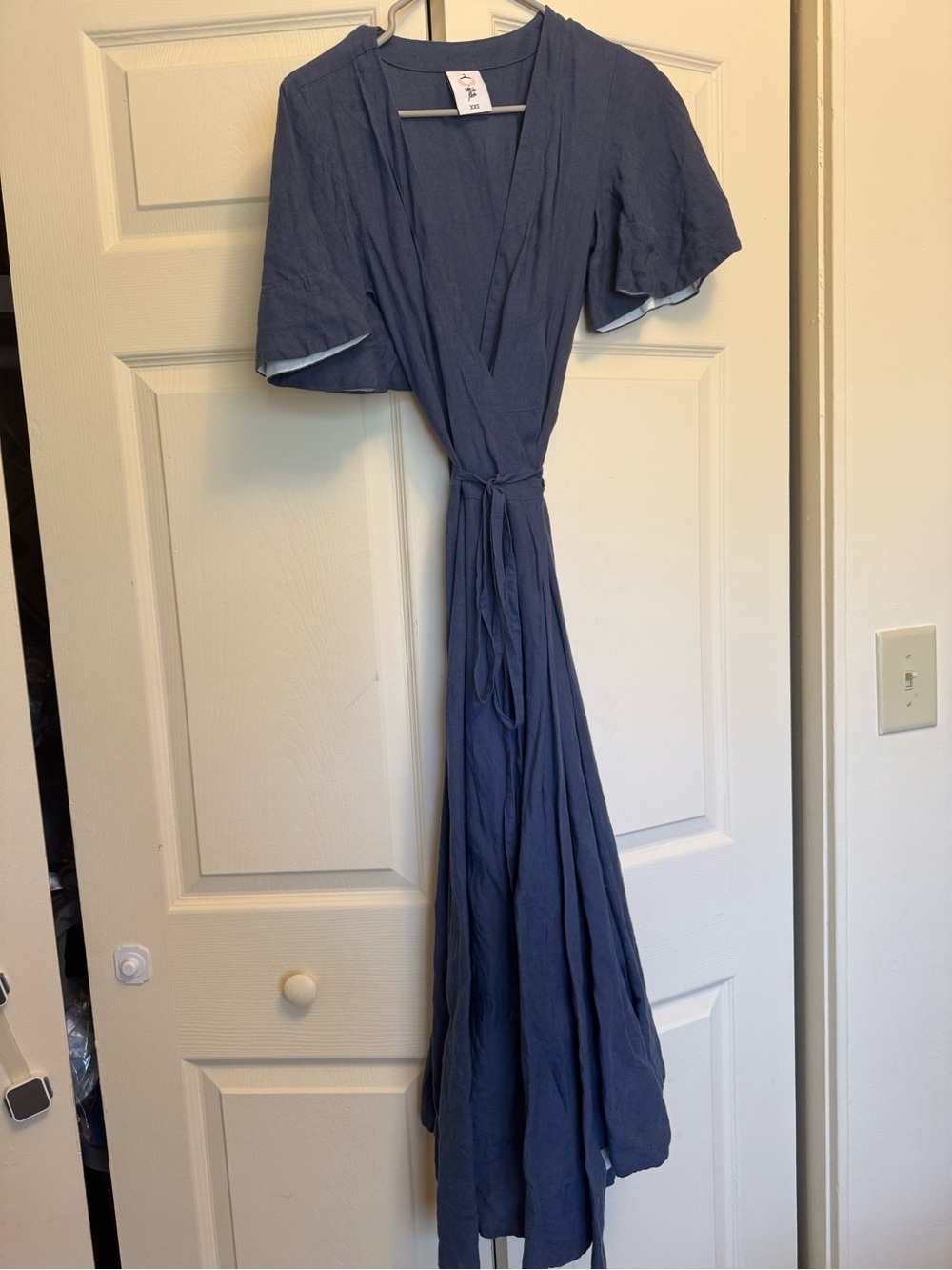 Son De Flor Moonlight Blue Butterfly Wrap Dress